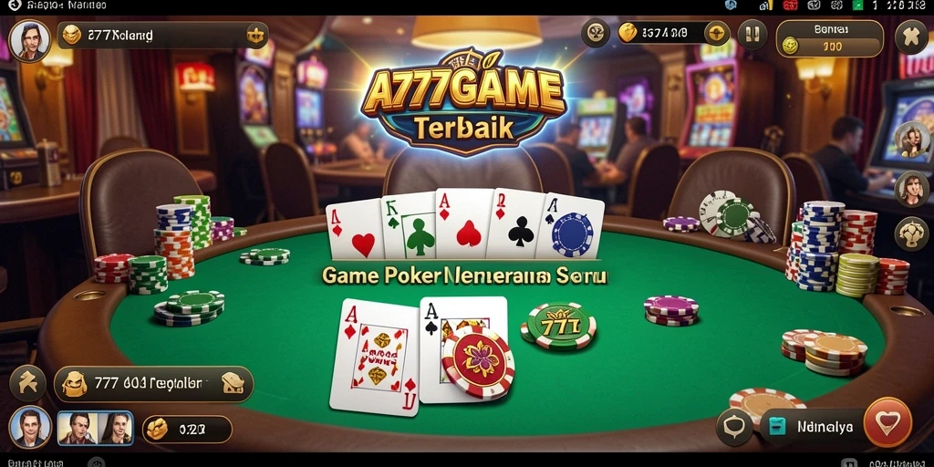 Tampilan gameplay A777GAME yang menarik dalam permainan poker.