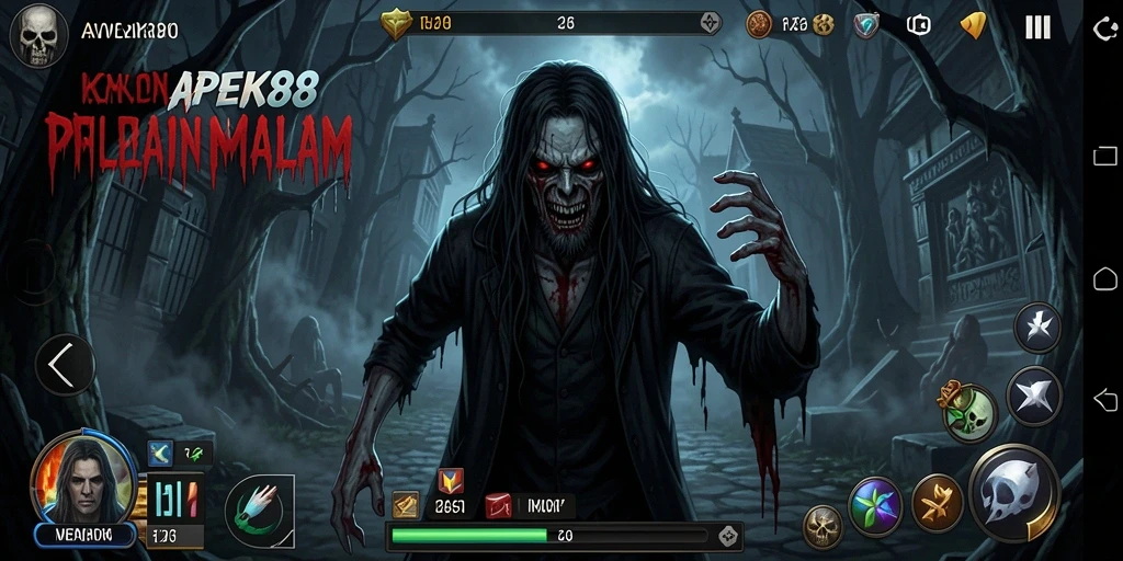 Screenshot APEK88 menampilkan kengerian di dalam gameplay yang mendebarkan.
