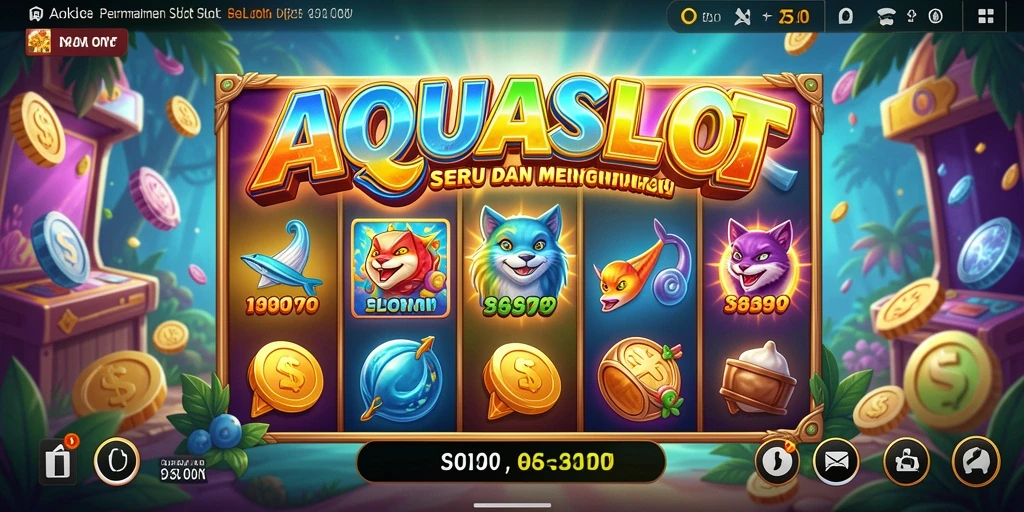 Tangkapan layar gameplay AQUASLOT yang menarik dan mengasyikkan.