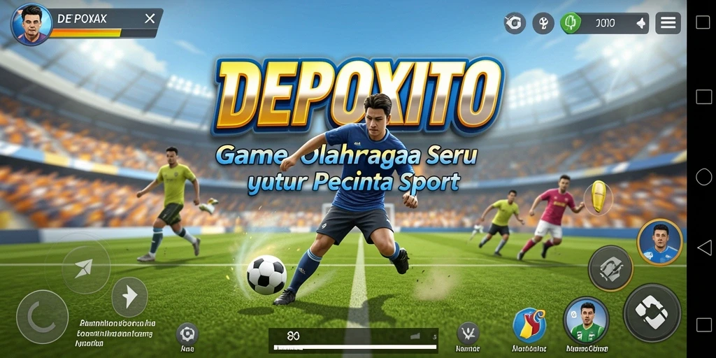 Screenshot gameplay DEPOXITO menampilkan aksi olahraga yang mendebarkan.