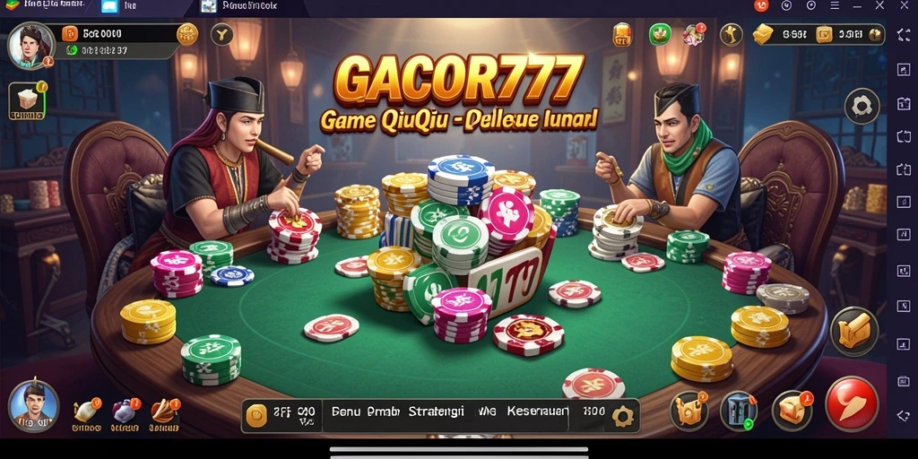 Screenshot gameplay GACOR777 dengan suasana seru di meja permainan QiuQiu.