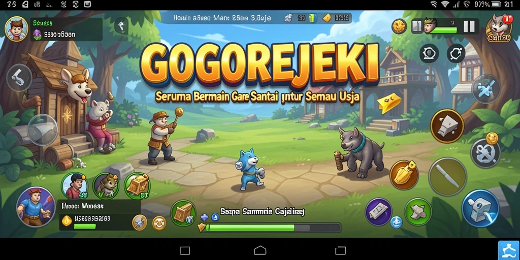 Screenshot GOGOREJEKI menampilkan gameplay yang menyenangkan dan penuh warna.