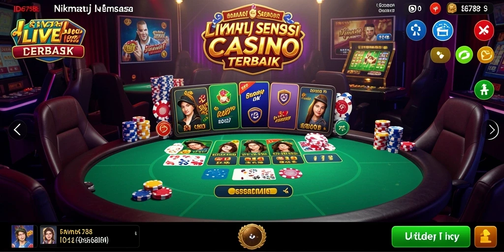 Screenshot gameplay Live Casino ID6788 dengan dealer langsung.