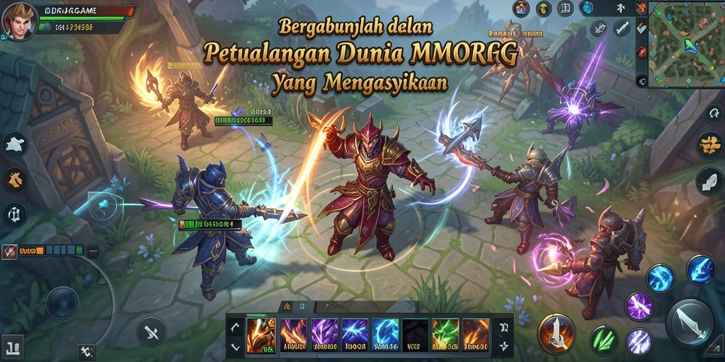 Tangkapan layar gameplay IDRGAME menampilkan pertarungan seru di dunia MMORPG.