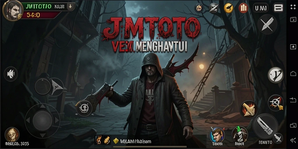Screenshot JMTOTO menampilkan momen menegangkan saat menjelajahi lokasi angker.