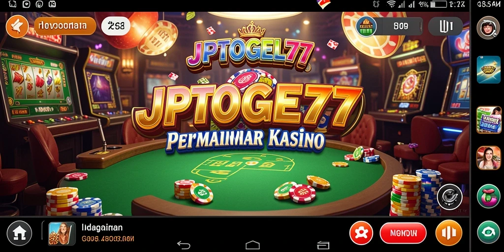 Tangkapan layar utama game JPTOGEL77 menampilkan permainan kasino yang mendebarkan.