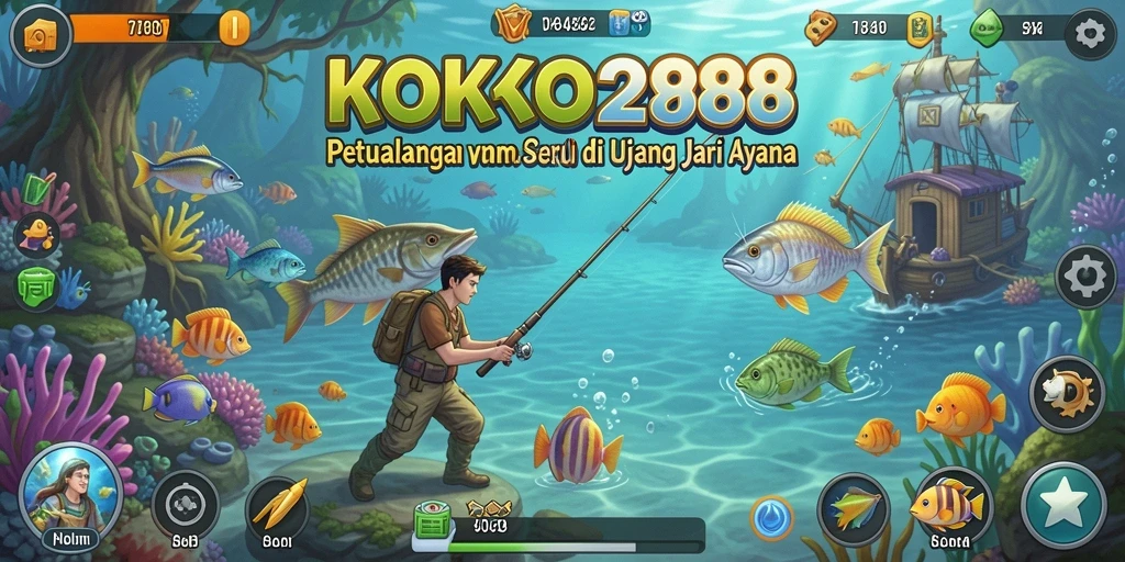 Tampilan gameplay KOKO288 dengan aksi memancing yang menegangkan.