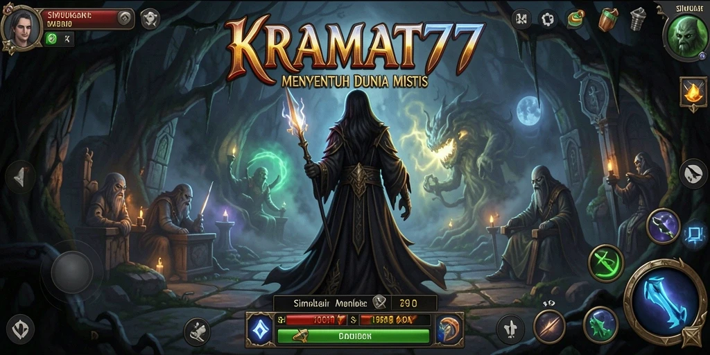 Tampilan gameplay KRAMAT77 yang menegangkan dan mendebarkan.