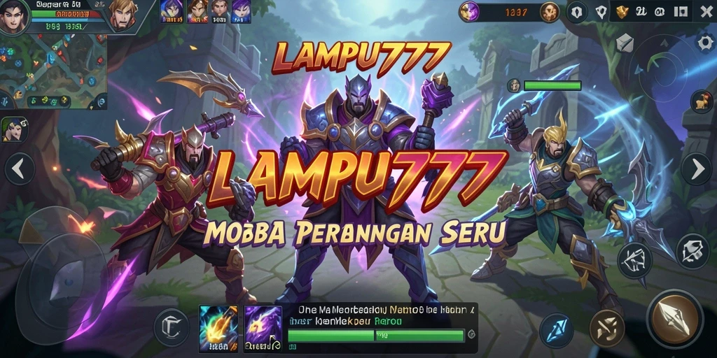 Screenshot gameplay LAMPU777 yang menunjukkan pertarungan seru di arena.