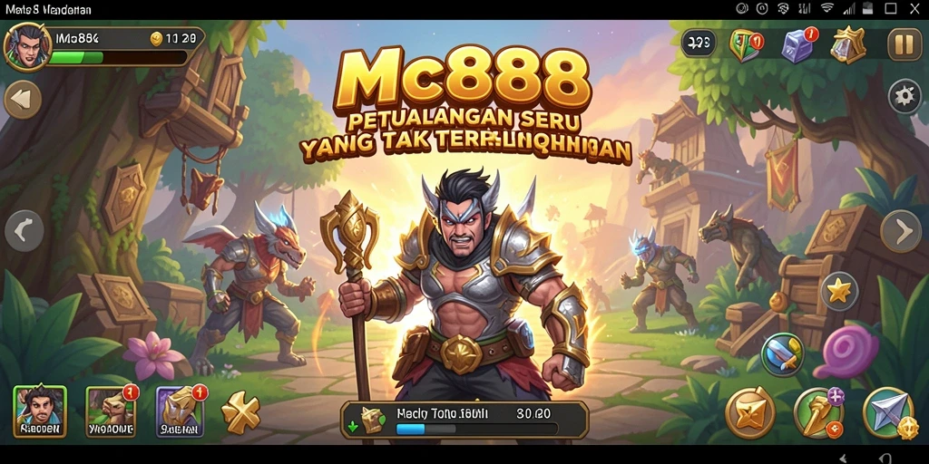 Menampilkan gameplay seru dalam dunia petualangan MC888.