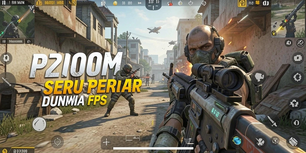 Tampilan gameplay P200M dengan aksi tembak-menembak yang intens.