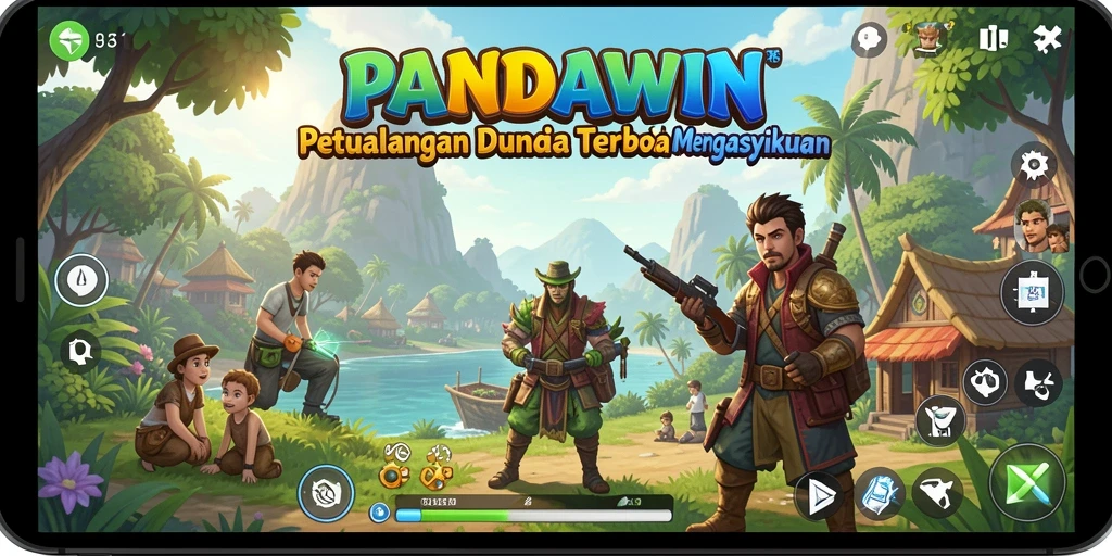 Gameplay seru saat menjelajahi dunia terbuka di PANDAWIN.