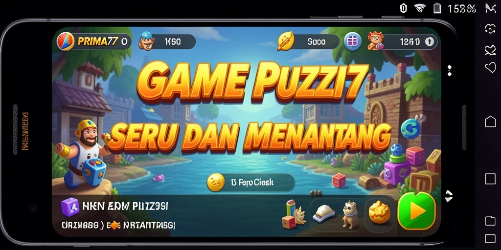 Tampilan gameplay seru dari PRIMA77 dengan berbagai teka-teki menantang.