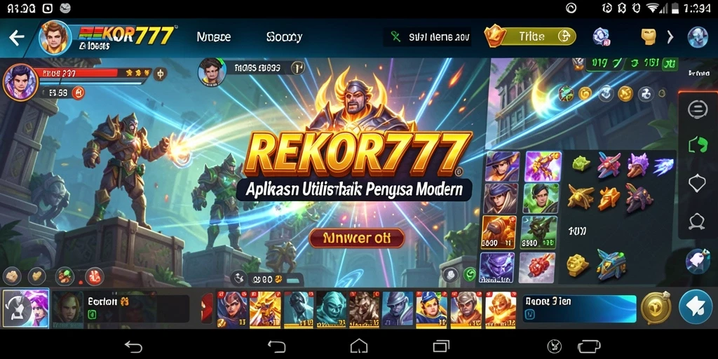 Screenshot REKOR777 menampilkan antarmuka aplikasi Utility yang modern dan fungsional.