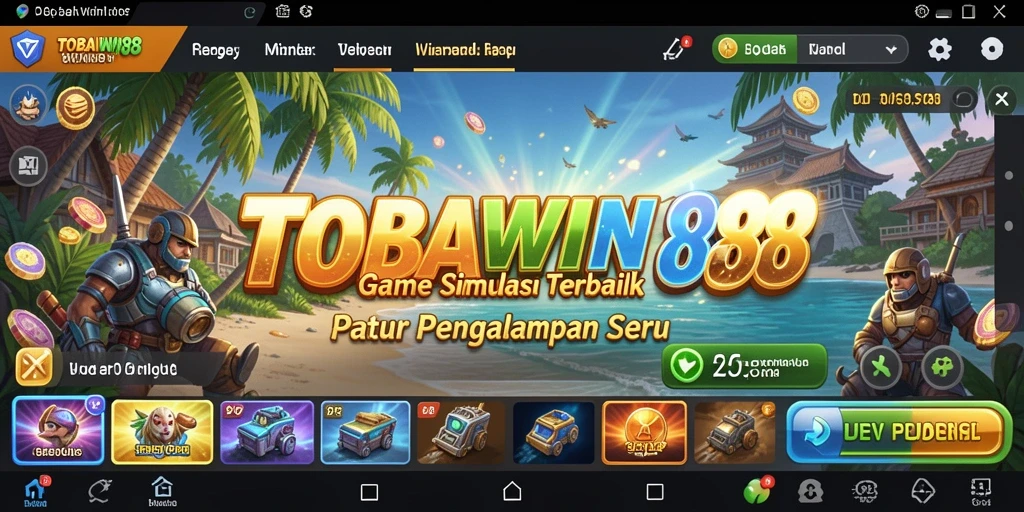 Tampilan gameplay <strong>TOBAWIN88</strong> dengan interaksi karakter yang dinamis.