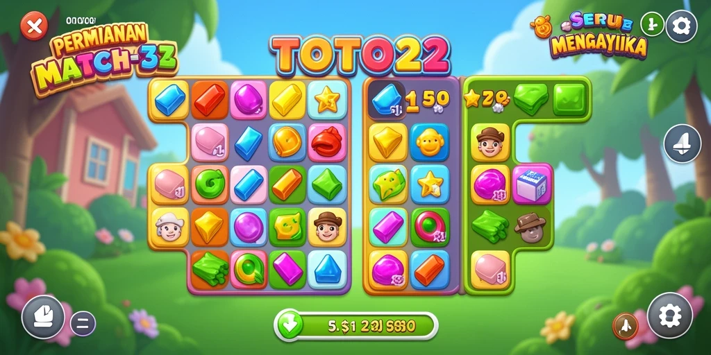 Gameplay seru TOTO22 dengan keseruan mencocokkan permata.