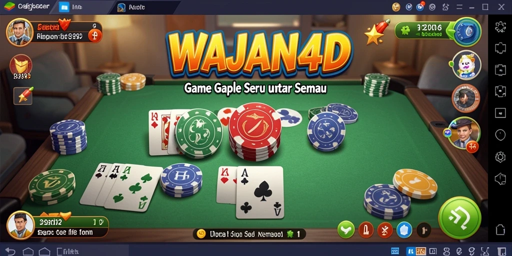 Tampilan gameplay Gaple seru dan menantang di WAJAN4D.